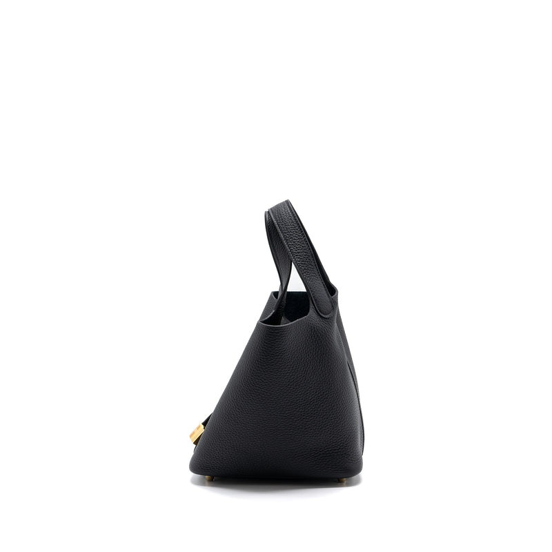Hermes Picotin 18 Lock Bag Clemence Black GHW Stamp B