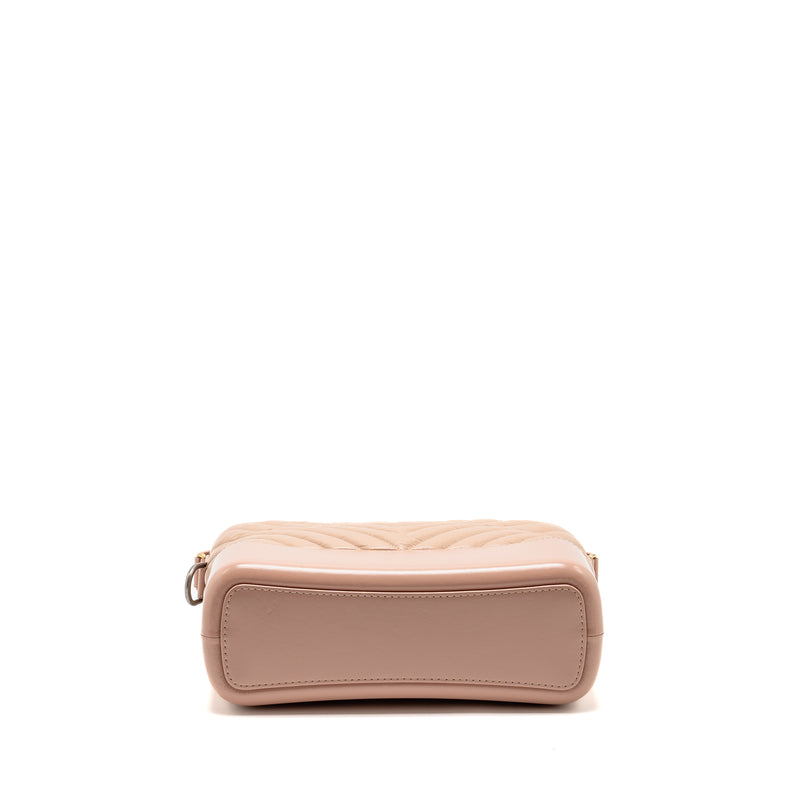 Chanel Chevron Gabrielle Hobo Bag Calfskin Pink Beige Multicolour Hardware