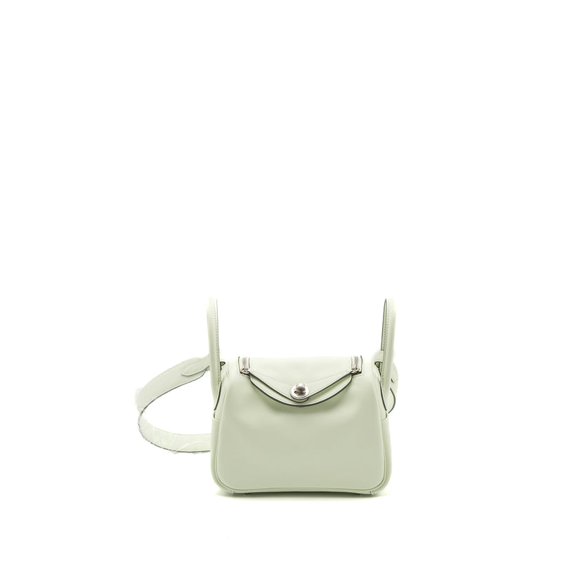 Hermes Mini Lindy Swift Vert Fizz SHW Stamp U