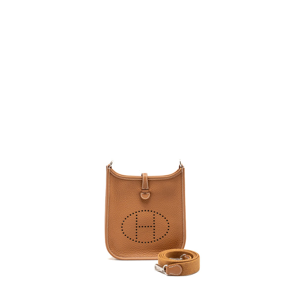 Hermes Mini Evelyne Clemence Gold SHW Stamp W