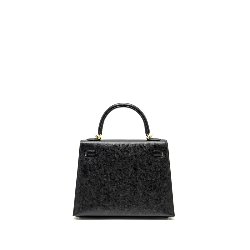 Hermes Kelly 25 Epsom Black GHW Stamp U