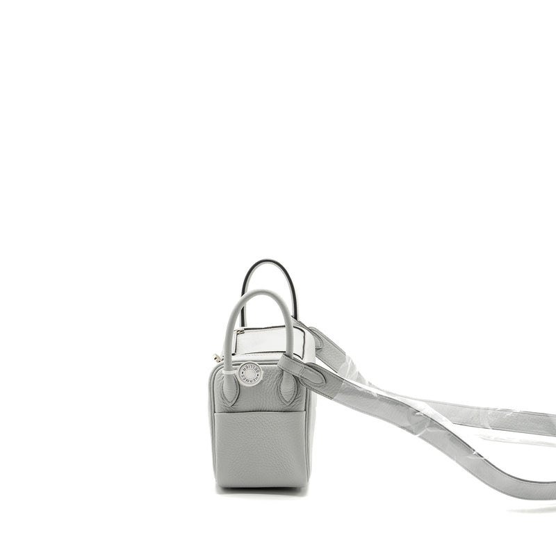 Hermes Mini Lindy Clemence Blue Pale SHW Stamp W