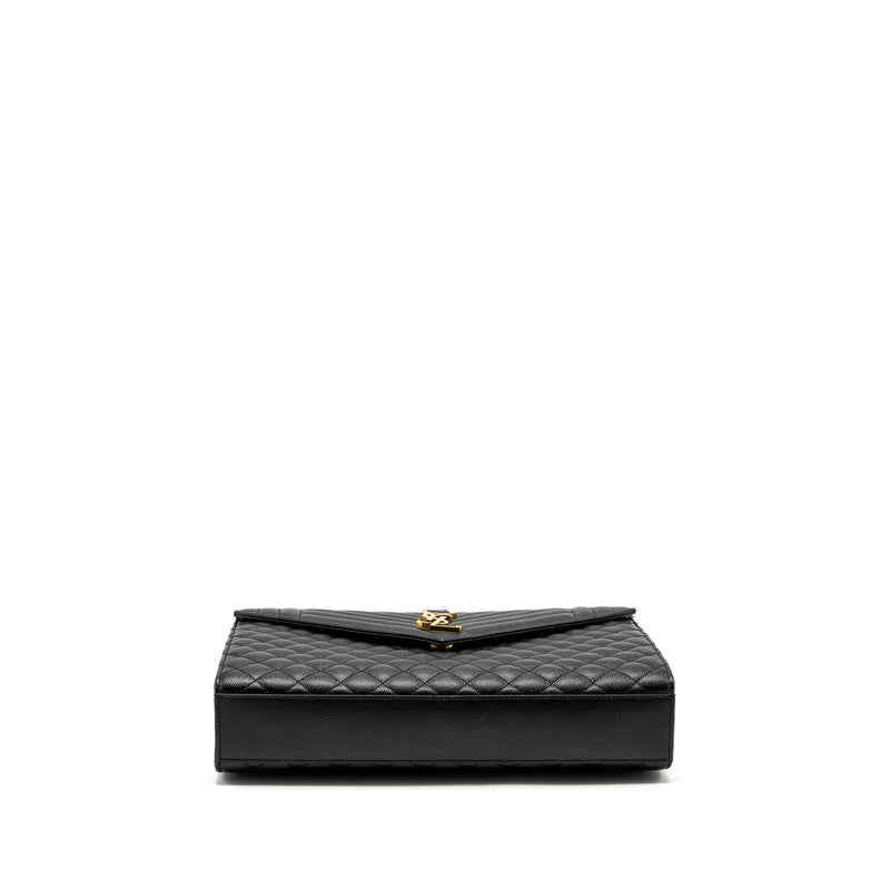 Saint Laurent Large Envelope Bag Calfskin Black GHW