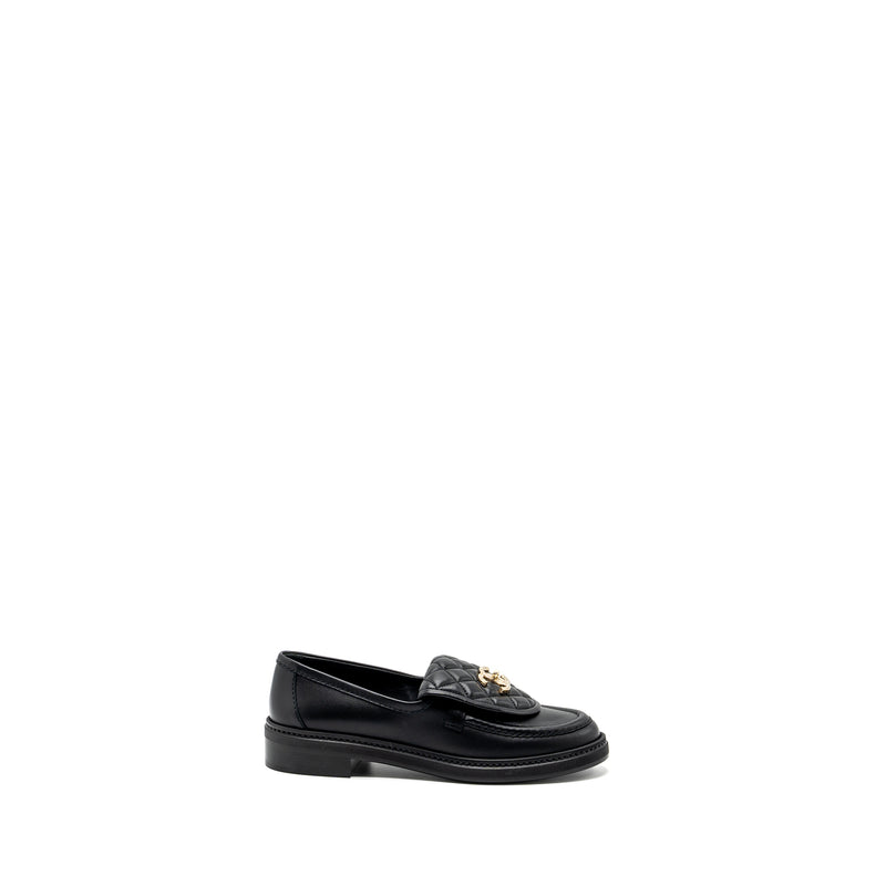Chanel size 36 CC Turnlock loafers black LGHW