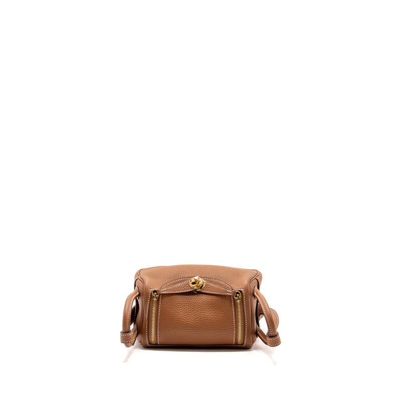 Hermes mini Lindy clemence gold GHW stamp Y