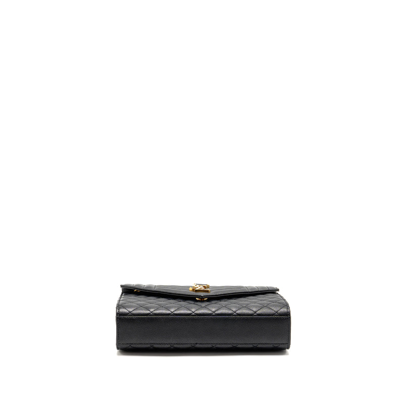 Saint Laurent/YSL Medium Envelope Bag Calfskin Black GHW