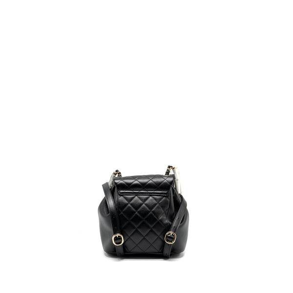 Chanel 24P Mini Duma backpack calfskin black LGHW (Microchip)