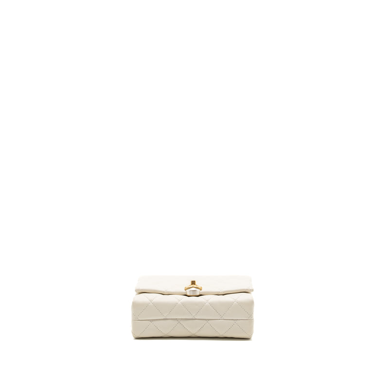 Chanel quilted mini flap bag Calfskin white GHW