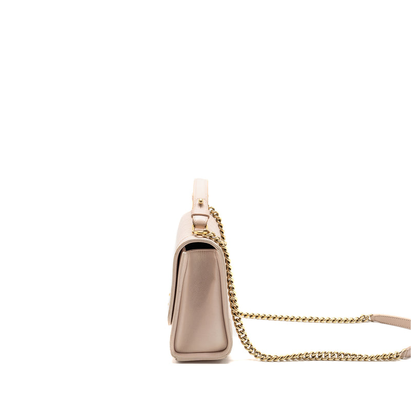 Chanel 17C Click Label Shoulder Bag Calfskin Light Pink LGHW