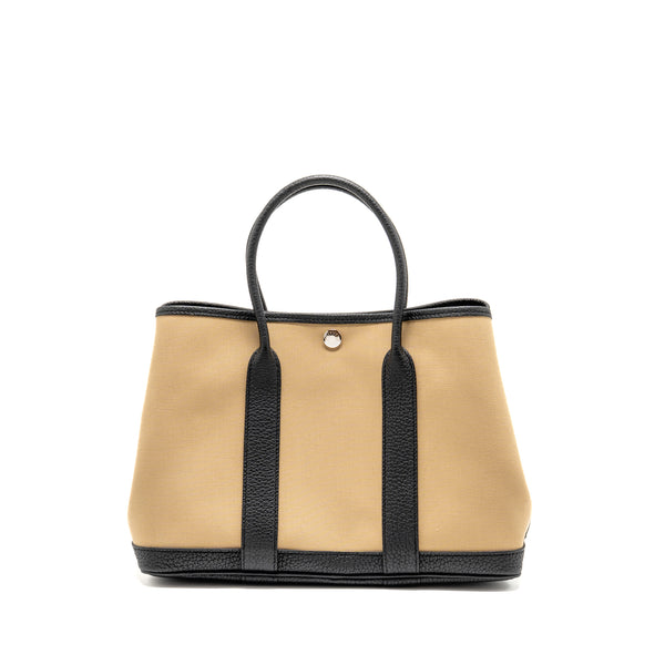 Hermes Garden Party 30 Canvas/Negonda Leather Trench/Black SHW Stamp D