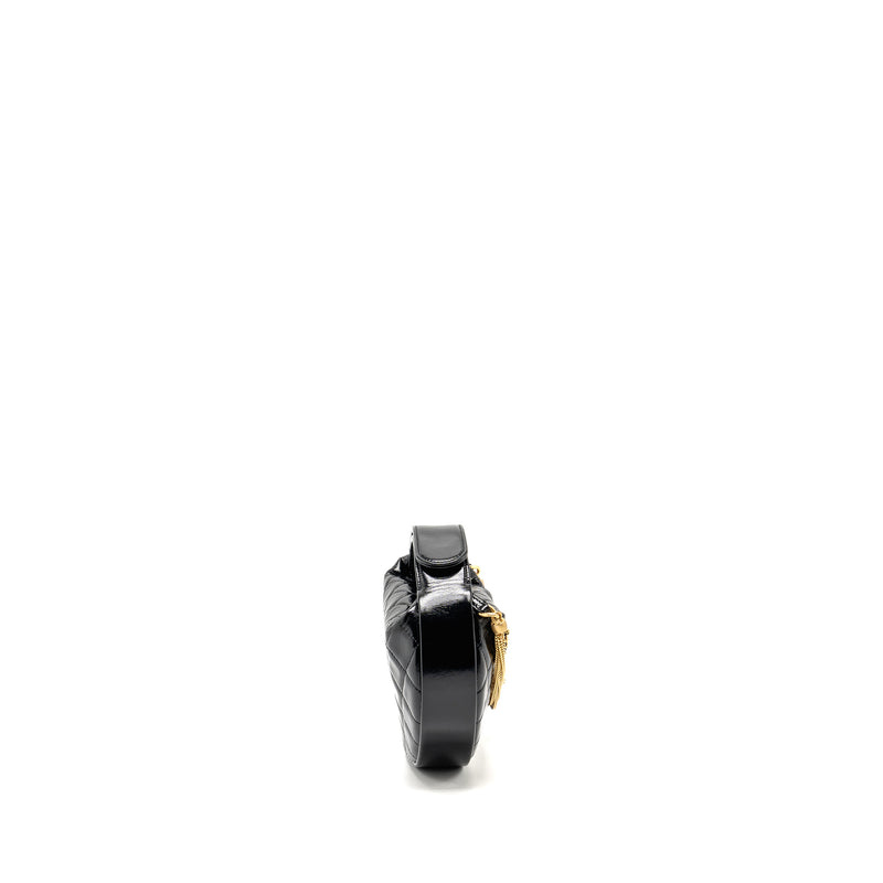 Chanel 21A Round Clutch with Detail Chain Calfskin Black GHW(microchip)
