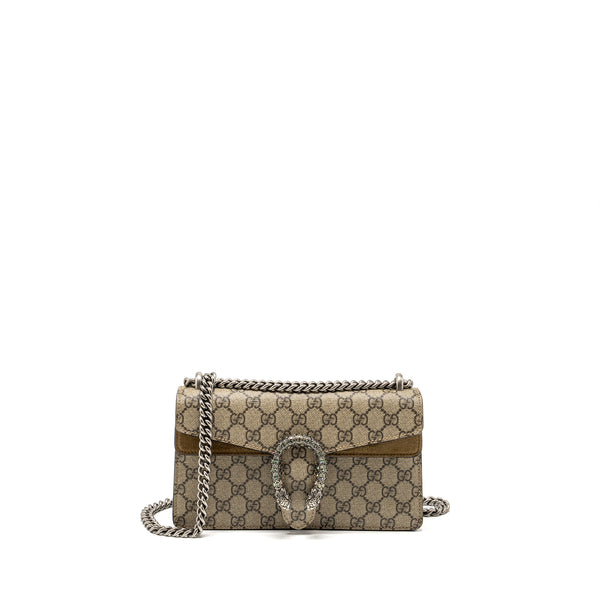 Gucci Dionysus Shoulder Bag GG Supreme Canvas/Suede Beige SHW