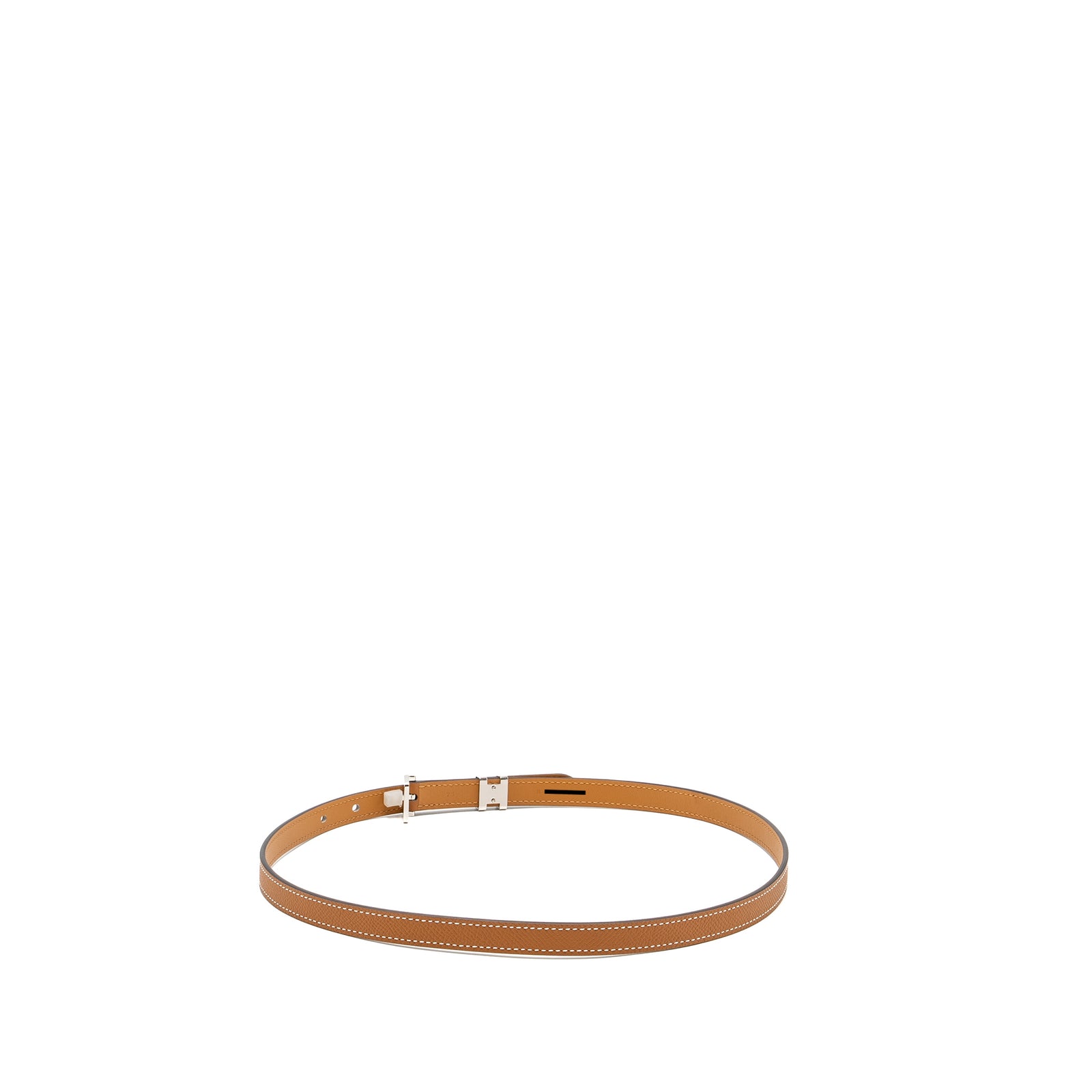 Hermes Size 75 Pop H 15 Belt Epsom Gold/ Mauve Pale SHW Stamp B display picture 3