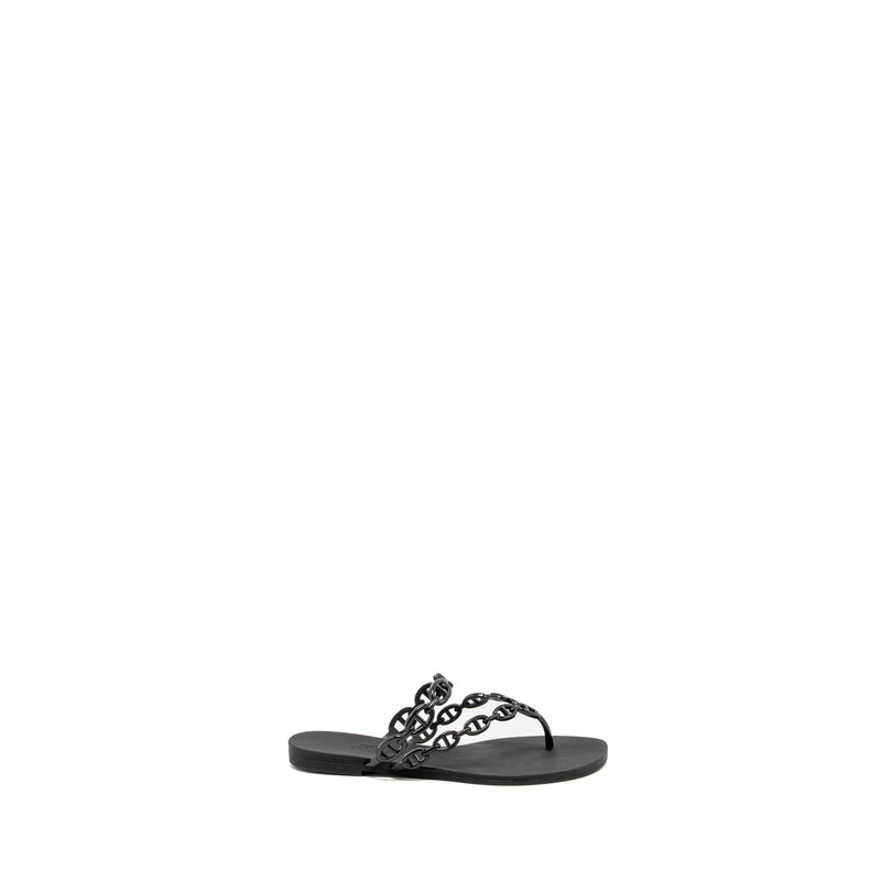 Hermes Size 36 Island Sandals Black