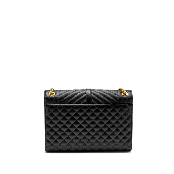 Saint Laurent Large Envelope Bag Calfskin Black GHW