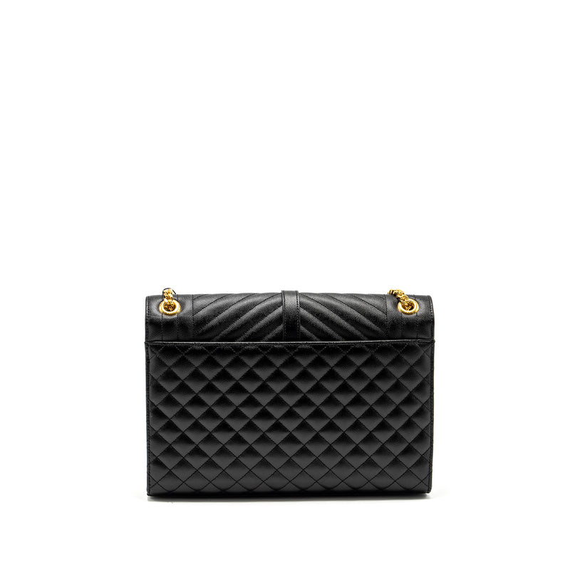 Saint Laurent Large Envelope Bag Calfskin Black GHW