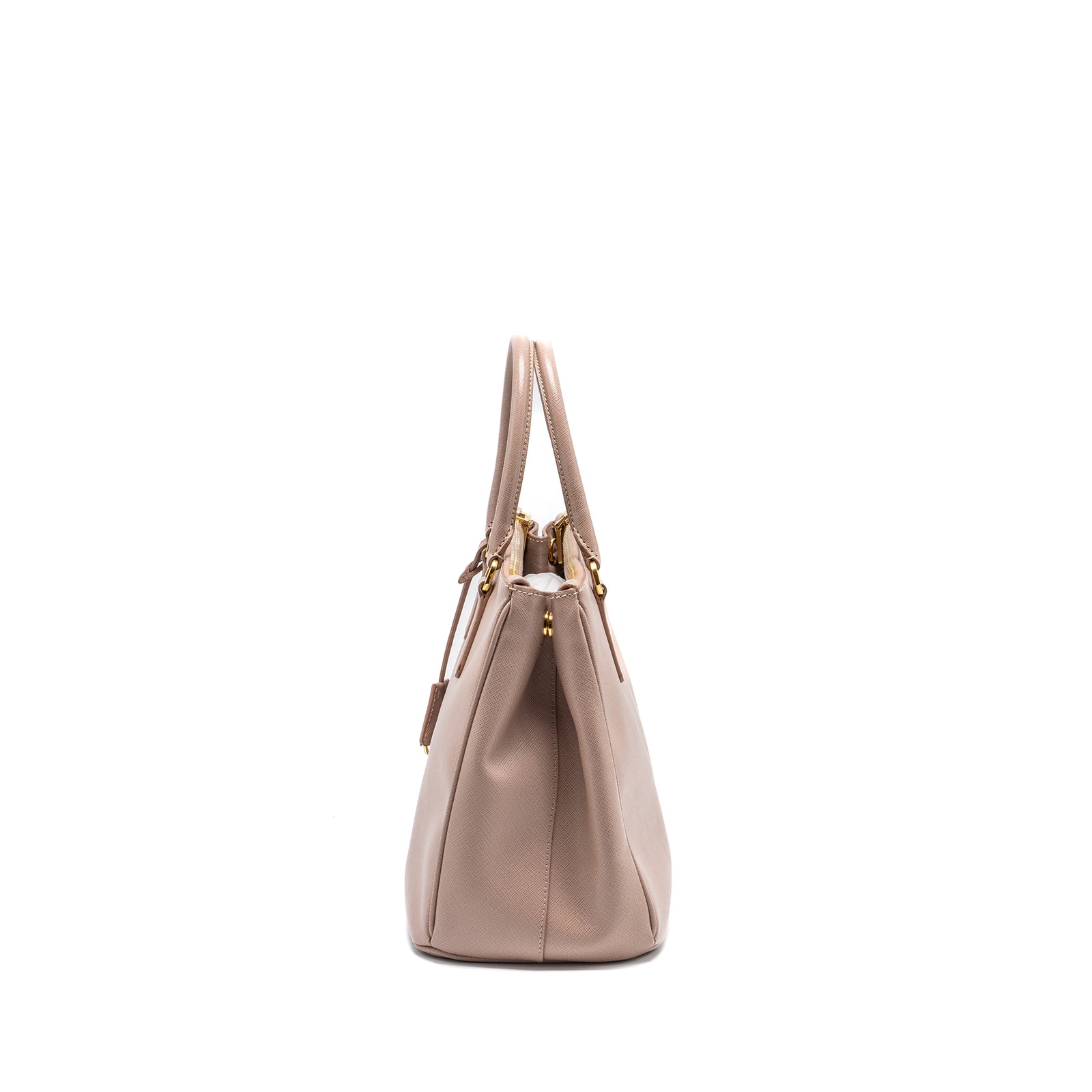 PRADA FUOCO SAFFIANO LUX LEATHER MEDIUM DOUBLE ZIP TOTE