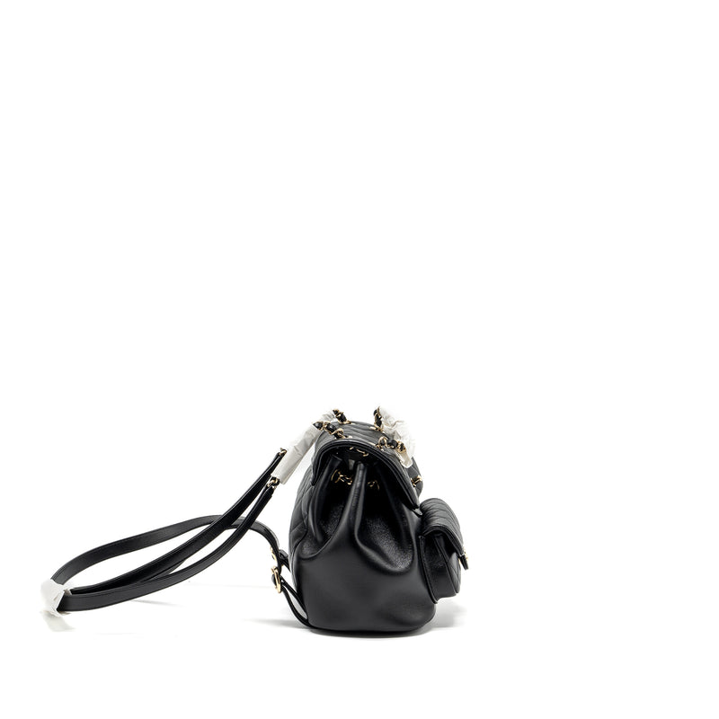 chanel 24p mini backpack Chanel 24P Mini Duma backpack calfskin black LGHW (Microchip)