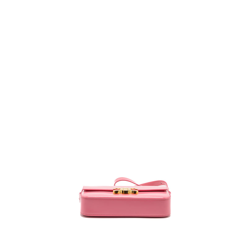 CELINE Triomphe Shoulder Bag Shiny Calfskin Flamingo GHW