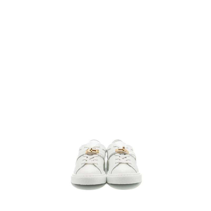 Hermes Size 37 Femme Day Sneaker Calfskin White GHW