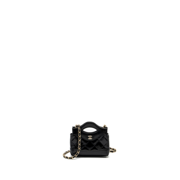 Chanel 24S 31 Nano clutch with chain shiny lambskin black LGHW (microchip)