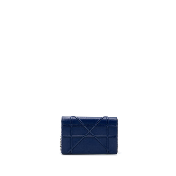 DIOR DIORAMA WALLET ON CHAIN Leather BLUE SHW