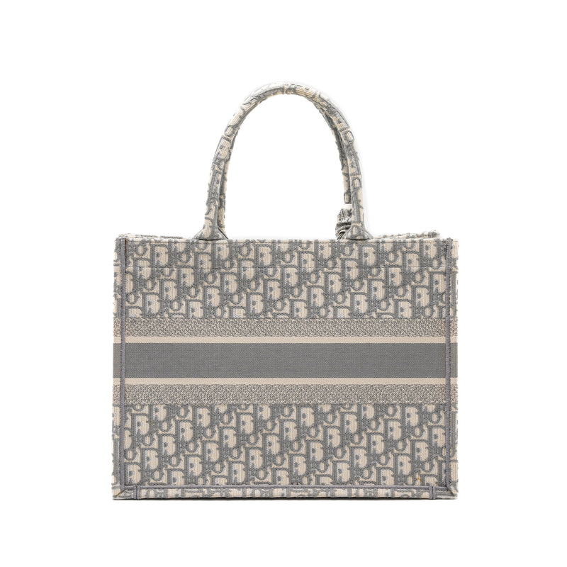 Dior Meidum Book Tote Dior Oblique Embroidery Canvas Ecru/Grey