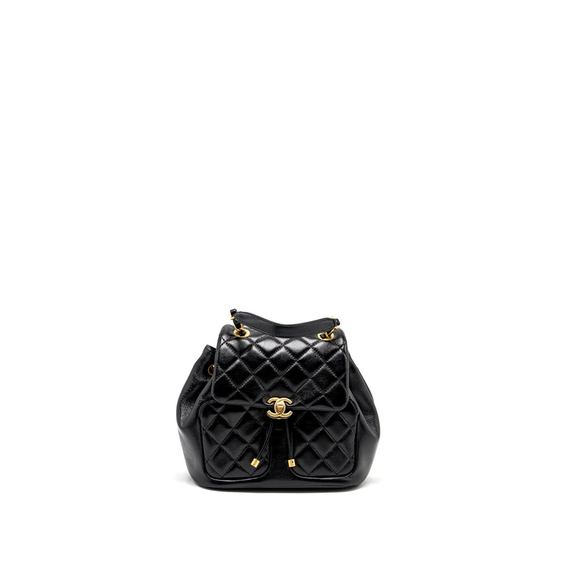 CHANEL 23K Mini Backpack Lambskin Black GHW (Microchip)