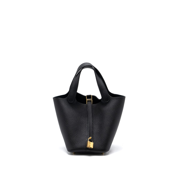 Hermes Picotin 18 Lock Bag Clemence Black GHW Stamp B