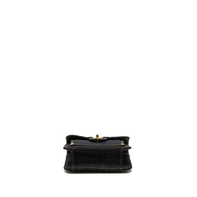 Chanel 23S Flap Bag Denim Dark Blue Brushed GHW (Microchip)