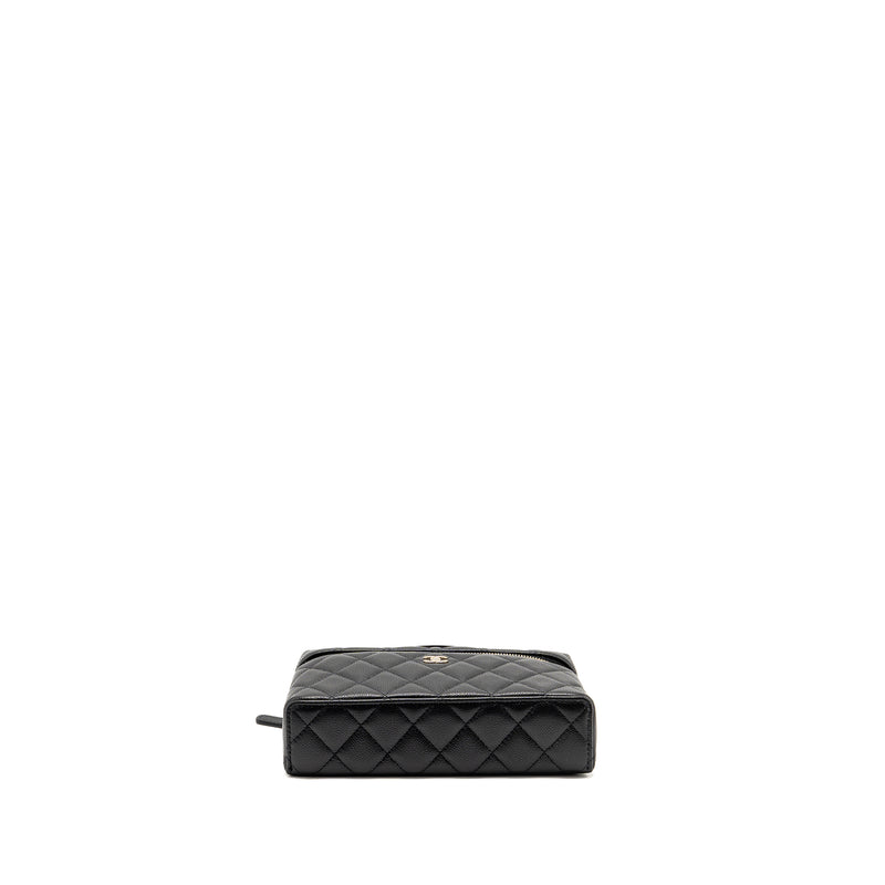 Chanel 25p CC top handle vanity with chain caviar black LGHW(microchip)