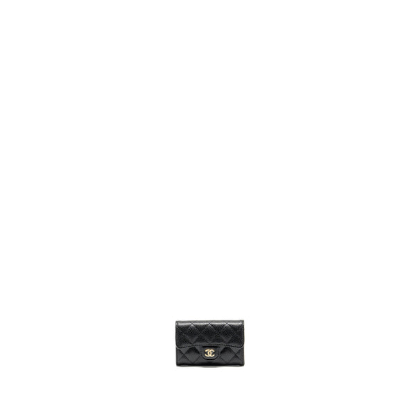 CHANEL Classic flap card holder Caviar Black GHW (MICROCHIP)