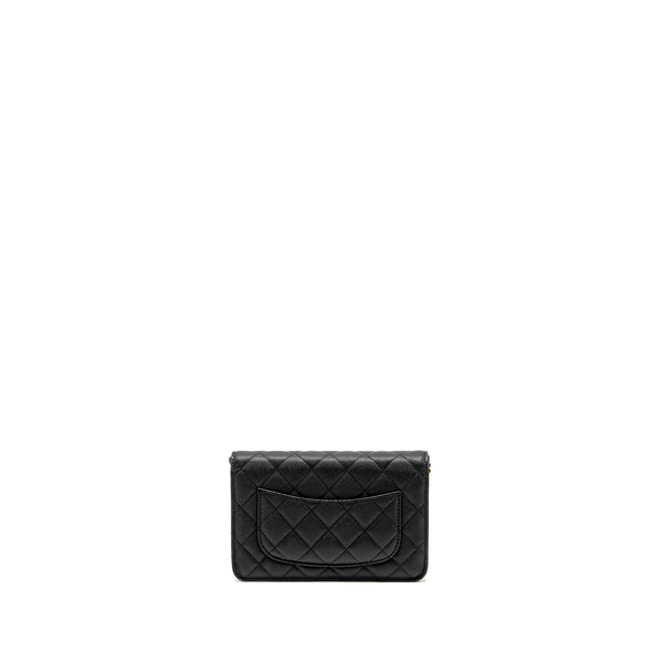 Chanel Detailed CC logo Wallet on chain Caviar Caviar Black GHW (Microchip)