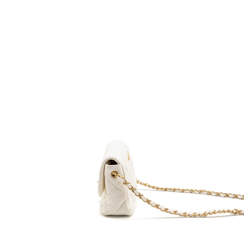 Chanel 23s coco love small flap bag lambskin White GHW (microchip)