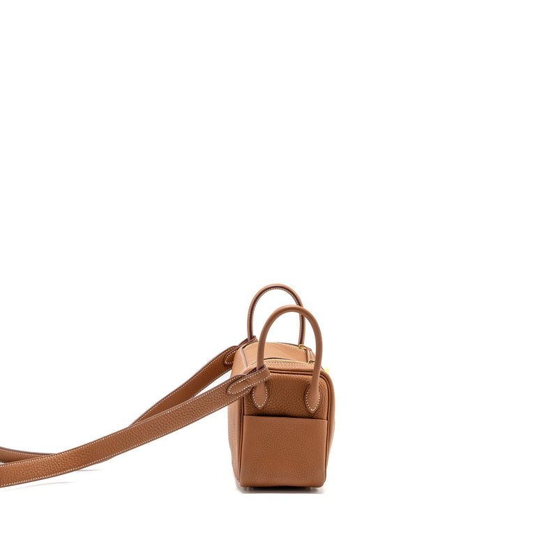 Hermes mini Lindy clemence gold GHW stamp Y
