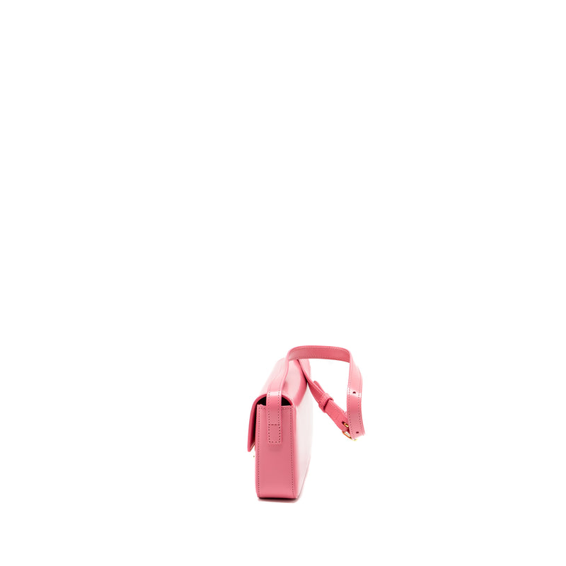 CELINE Triomphe Shoulder Bag Shiny Calfskin Flamingo GHW