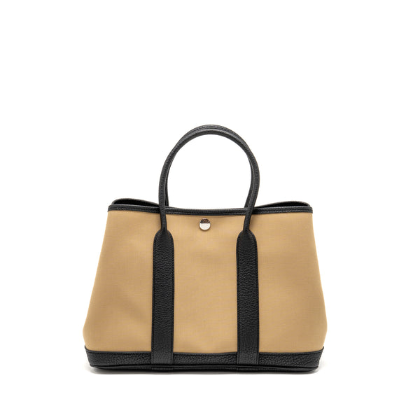 Hermes Garden Party 30 Canvas/Negonda Leather Trench/Black SHW Stamp D
