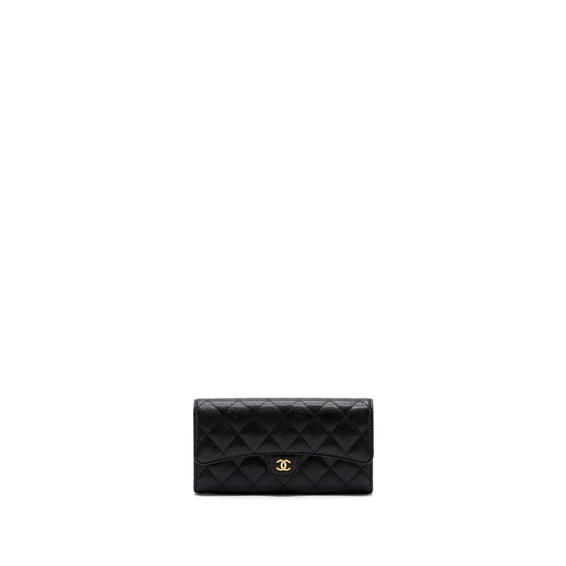 Chanel Classic flap wallet grained calfskin Black GHW