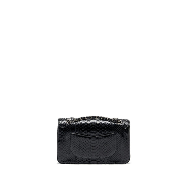 Chanel Medium Classic Double Flap bag python black SHW