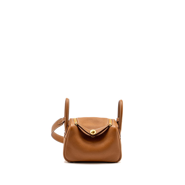 Hermes Mini Lindy Clemence Gold GHW Stamp B