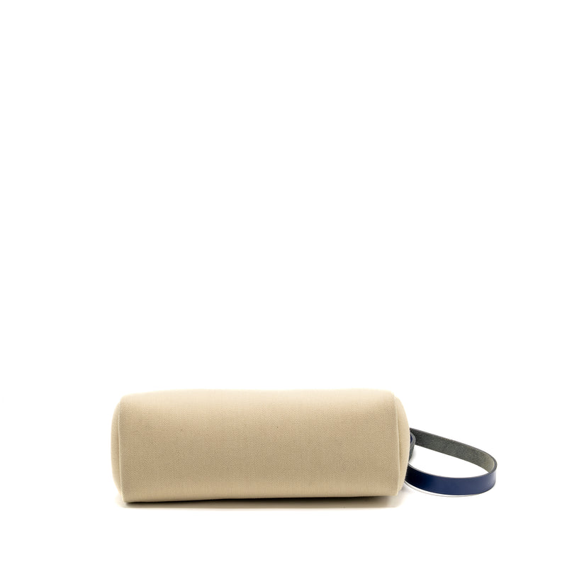 Hermes Herbag 31 Zip Bag Canvas/Leather Blue SHW Stamp Z
