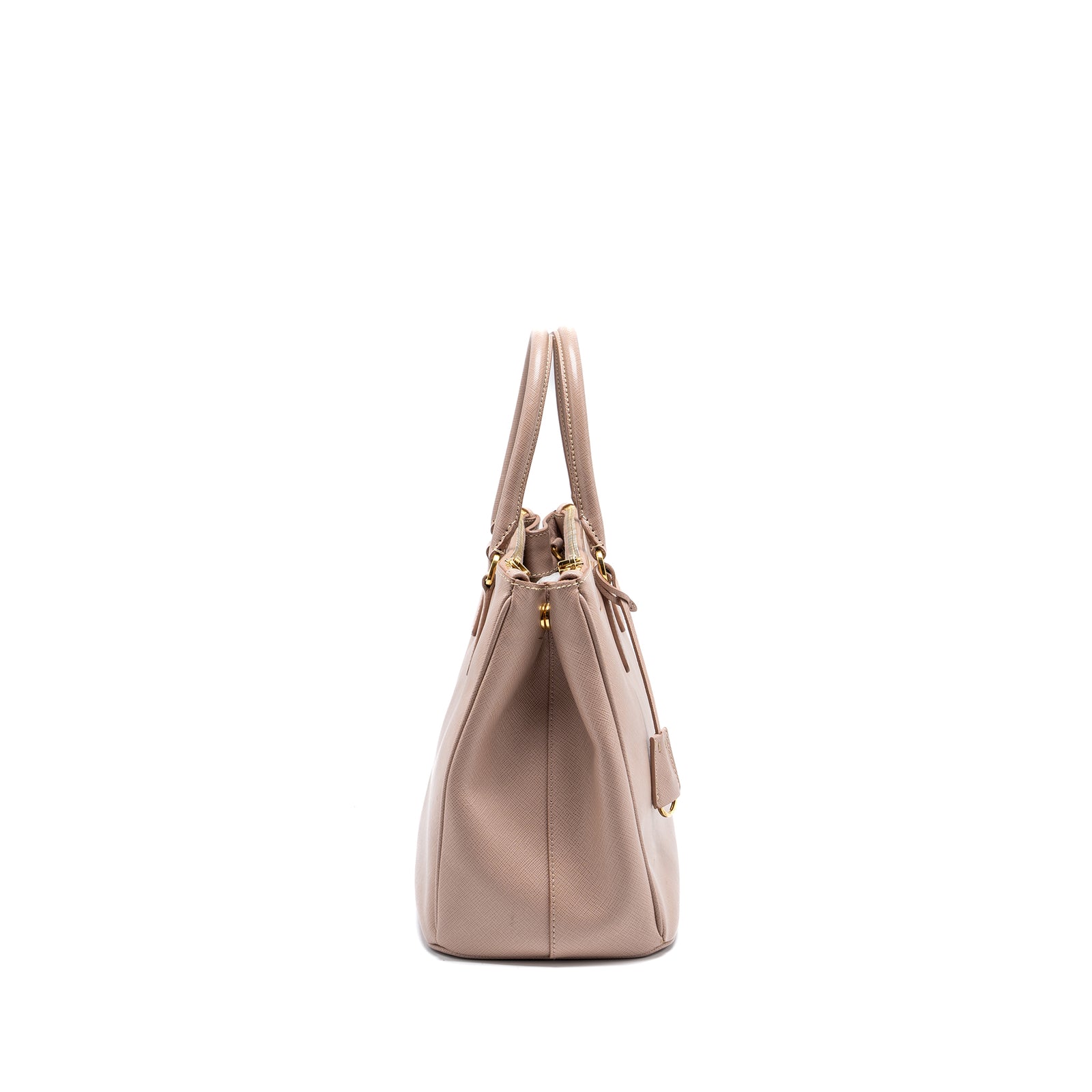 PRADA FUOCO SAFFIANO LUX LEATHER MEDIUM DOUBLE ZIP TOTE