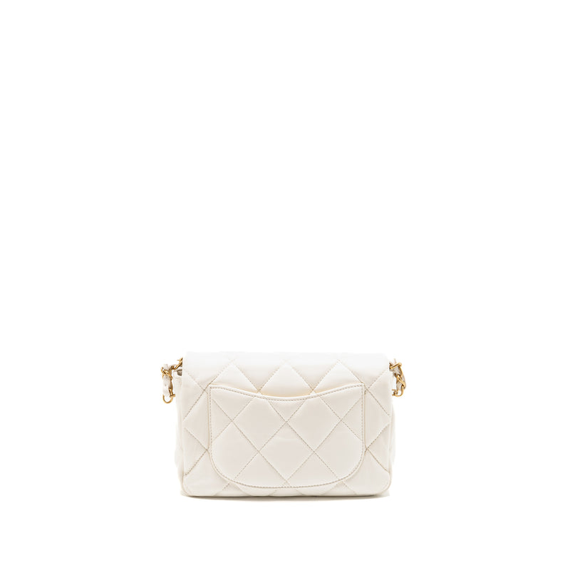 Chanel 23s coco love small flap bag lambskin White GHW (microchip)
