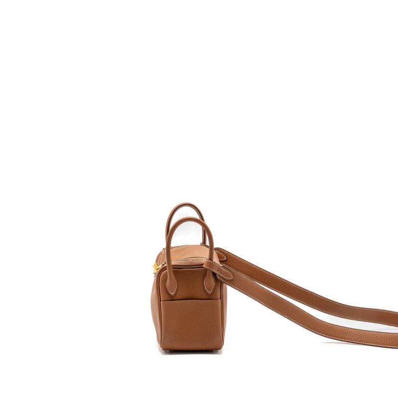 Hermes mini Lindy clemence gold GHW stamp Y