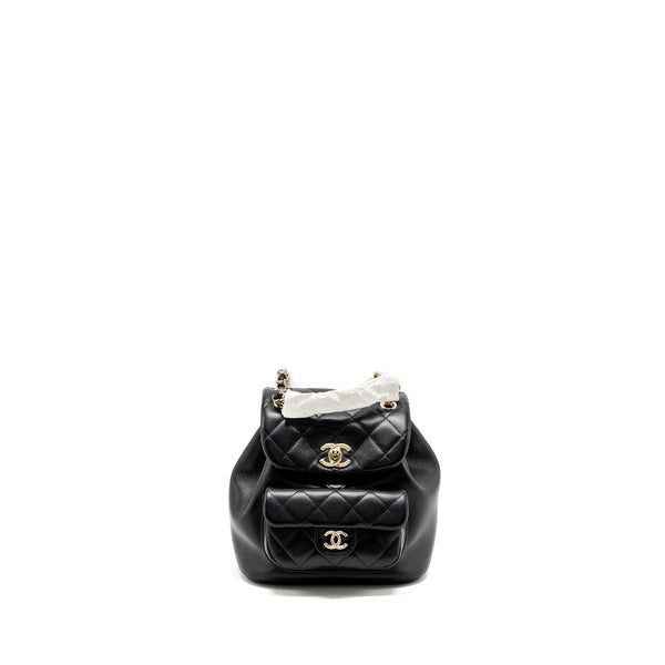 Chanel 24P Mini Duma backpack calfskin black LGHW (Microchip)