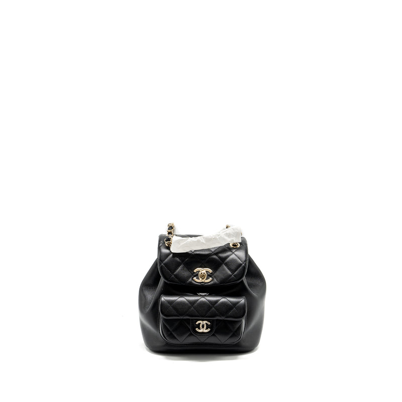 chanel 24p mini backpack Chanel 24P Mini Duma backpack calfskin black LGHW (Microchip)