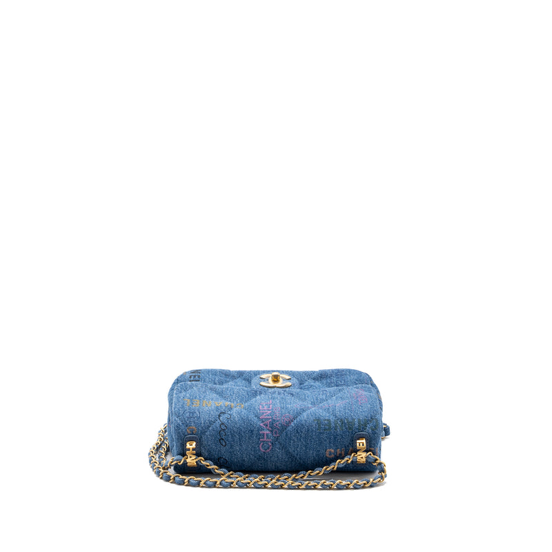 Chanel 22P small flap bag denim Blue GHW (microchip)