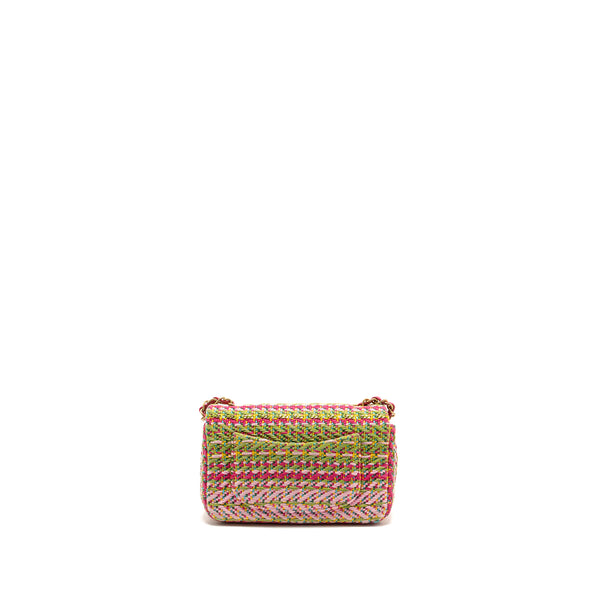 Chanel 21C Mini Rectangular Flap Bag Tweed Multicolour GHW