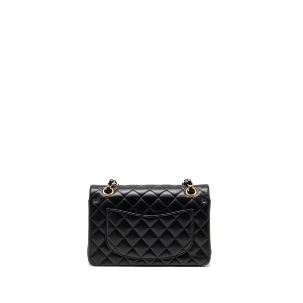 Chanel Small Classic Double Flap Bag Lambskin Black LGHW (Microchip)