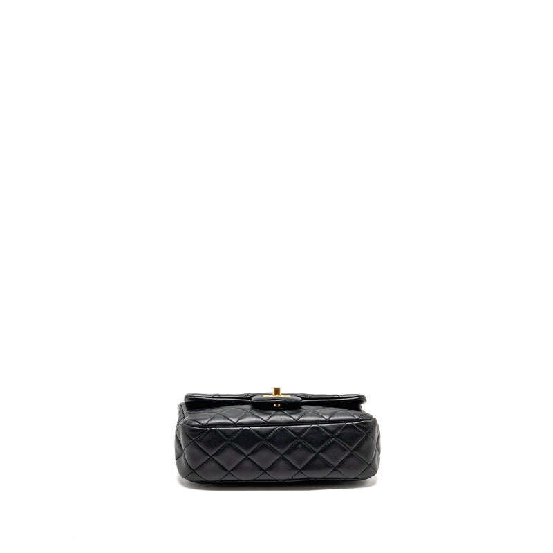 Chanel Pearl Crush Mini Rectangular Flap Bag Lambskin Black GHW